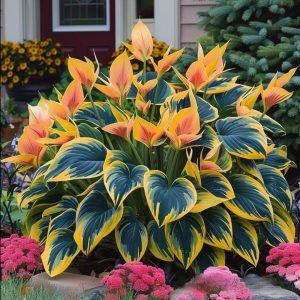 Хоста Флейм Данс купить по цене от 650р. в интернет-магазине «Посадика» с доставкой почтой в в Вилючинске и по всей России – [изображение №1].